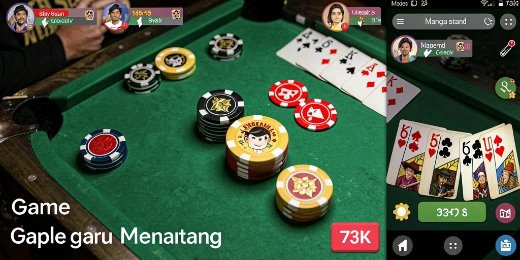Tampilan gameplay Gaple yang seru dan interaktif di 73K.