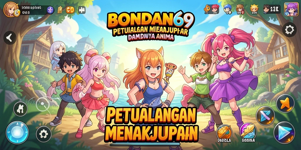 Screenshot gameplay BONDAN69 menampilkan pertarungan seru di dunia anime.