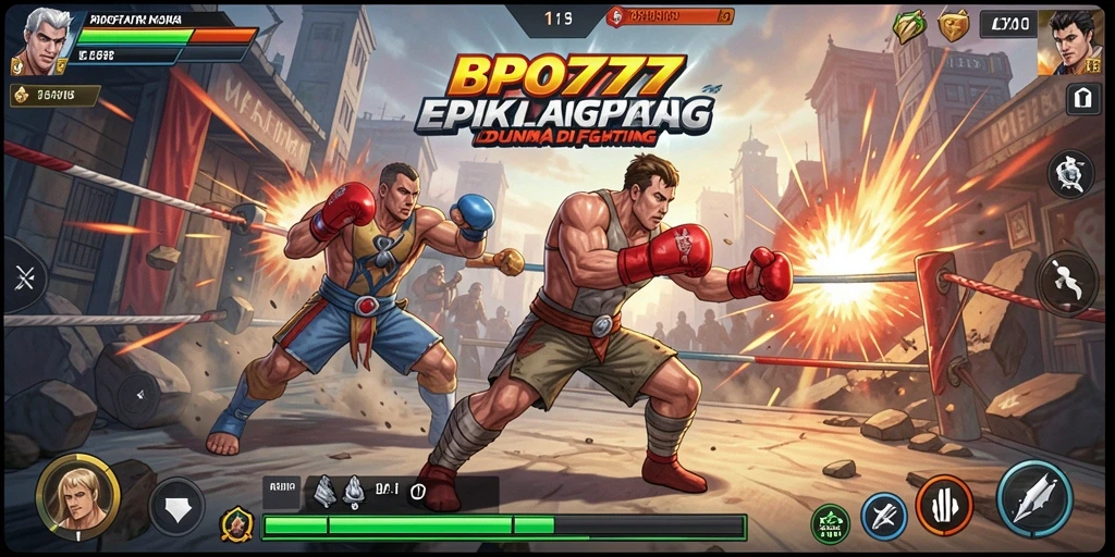 Tampilan gameplay <strong>BPO777</strong> dengan pertarungan yang seru dan karakter beragam.