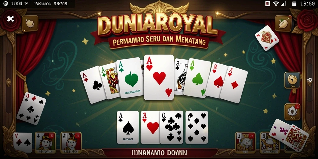 Screenshot gameplay DUNIAROYAL yang menampilkan kompetisi domino.