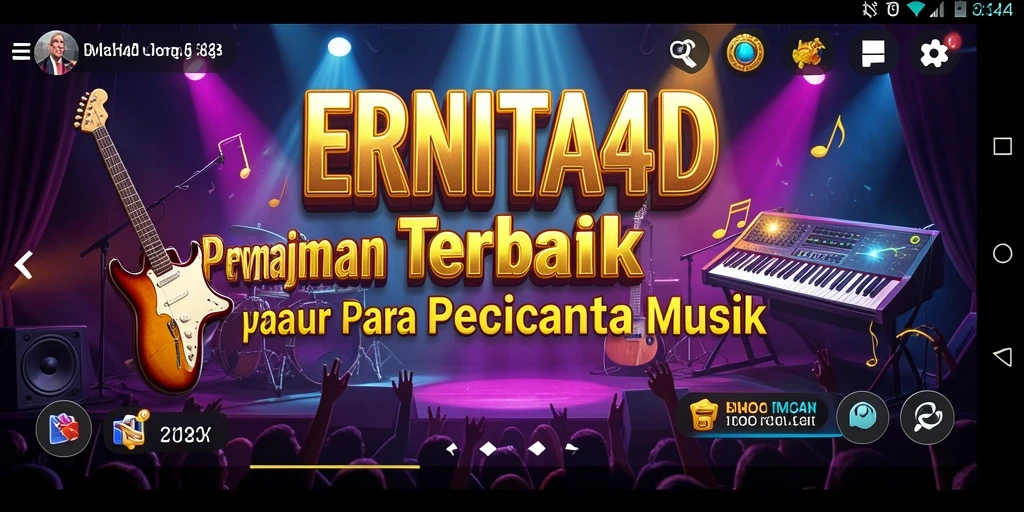 Gameplay seru ERNITA4D dengan berbagai pilihan lagu dan fitur menarik.