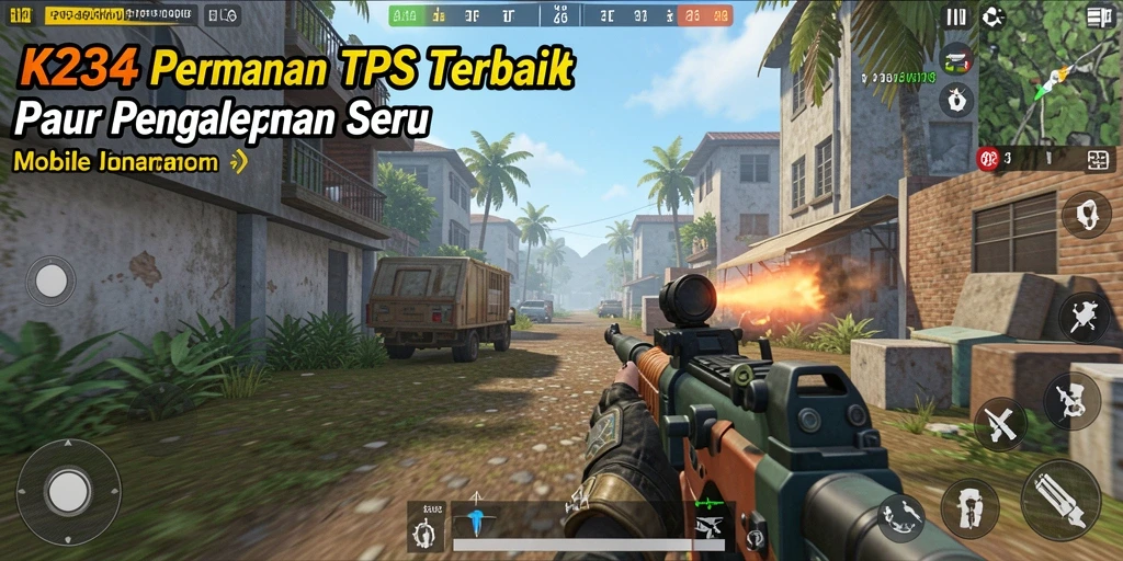 Tampilan gameplay K234 yang intens dalam pertarungan TPS.