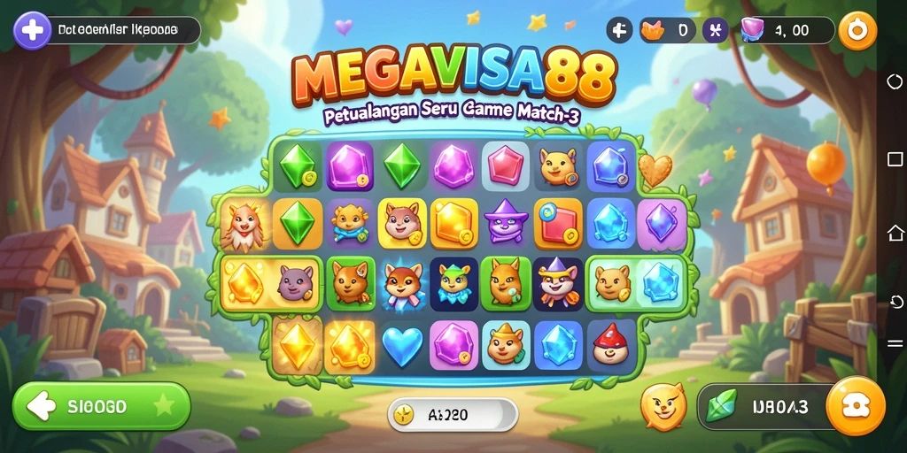 Gameplay seru MEGAVISA88 dengan elemen Match-3 yang memukau.