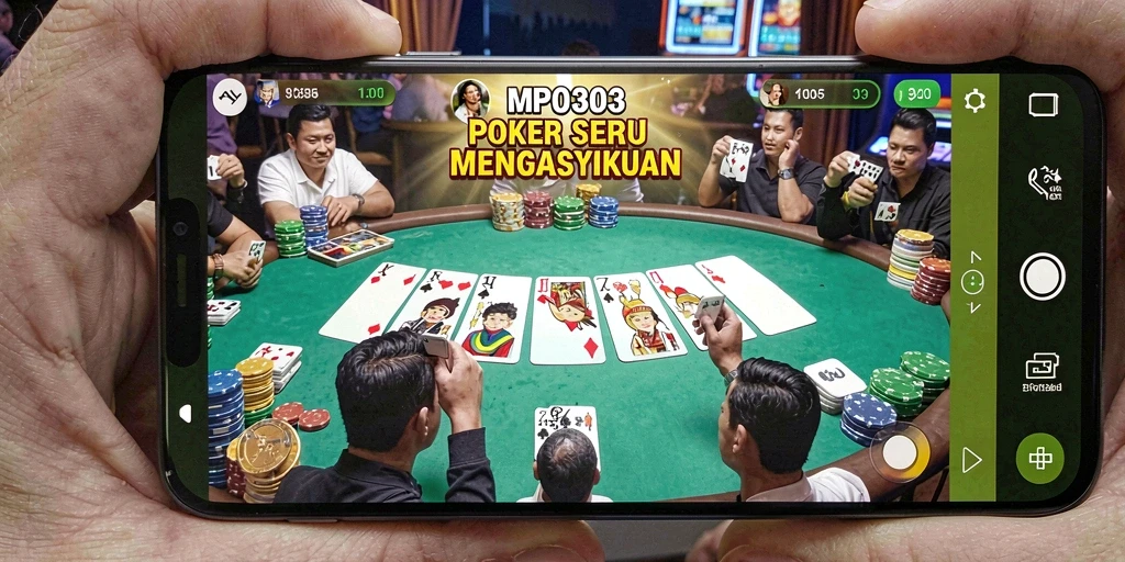 Screenshot MPO303 menunjukkan aksi poker yang mendebarkan dan interaktif.
