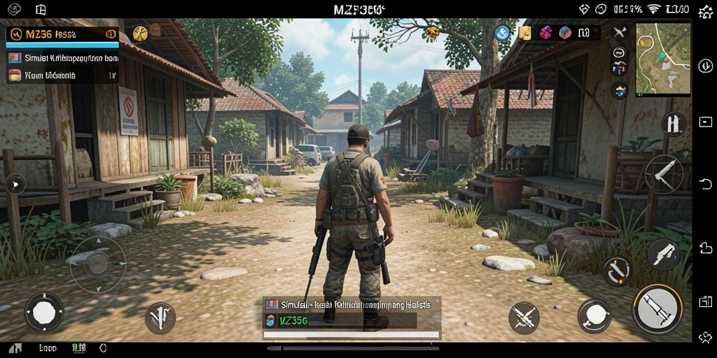 Gameplay MZ356 yang menampilkan simulasi kehidupan yang mendetail.