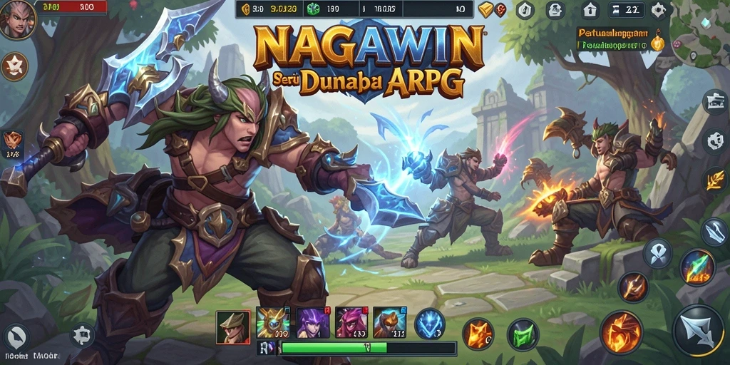 Tampilan utama gameplay NAGAWIN yang penuh aksi dan strategi.