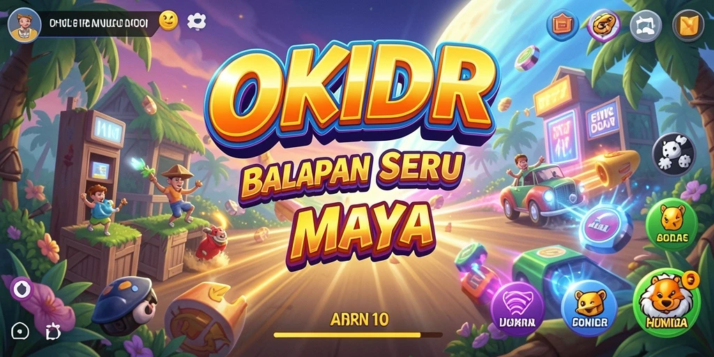 Screenshot gameplay OKIDR menunjukkan adrenalin balapan yang mendebarkan.
