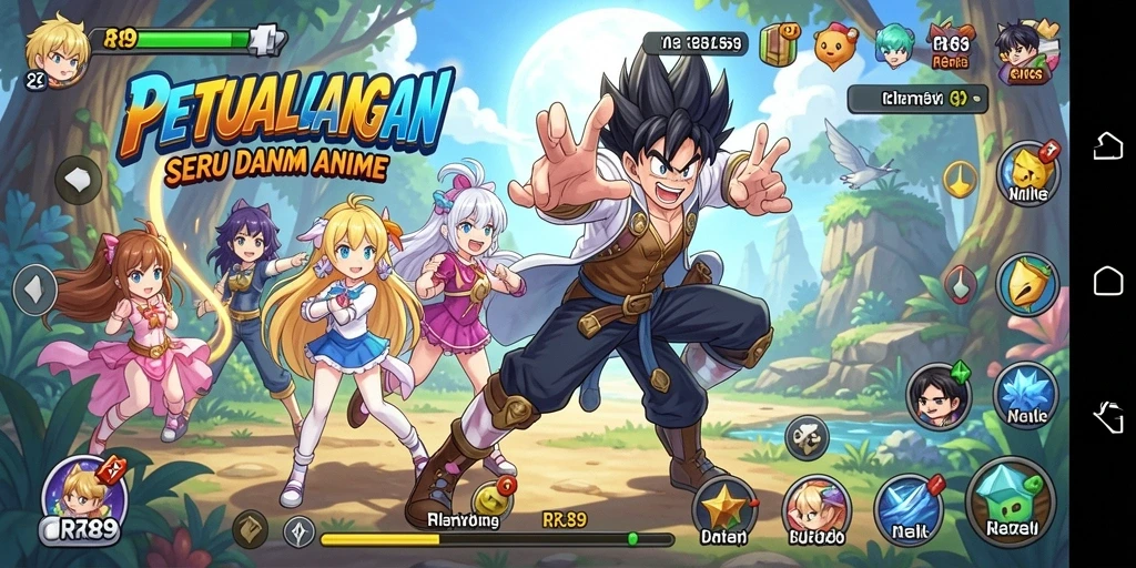 Tampilan gameplay RR89 yang seru dan penuh aksi di dunia Anime.