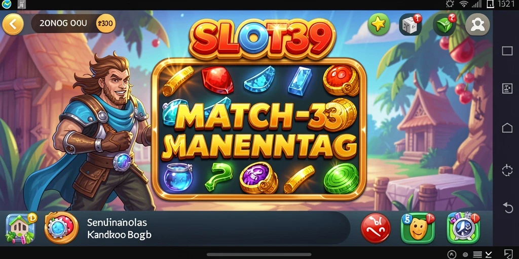 Tampilan gameplay yang menarik dari SLOT39 dengan elemen Match-3.