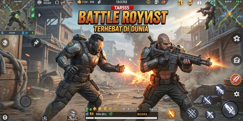 Tampilan luar biasa dari gameplay TAR555 di medan Battle Royale.