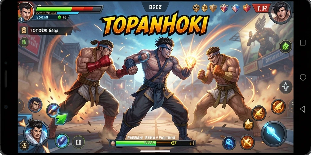 Gameplay TOPANHOKI yang penuh aksi dan seru.