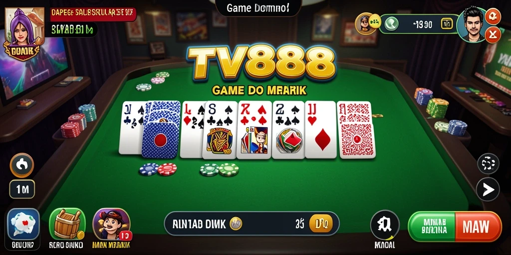 Tampilan seru gameplay Domino di TV888 dengan grafis yang menarik.