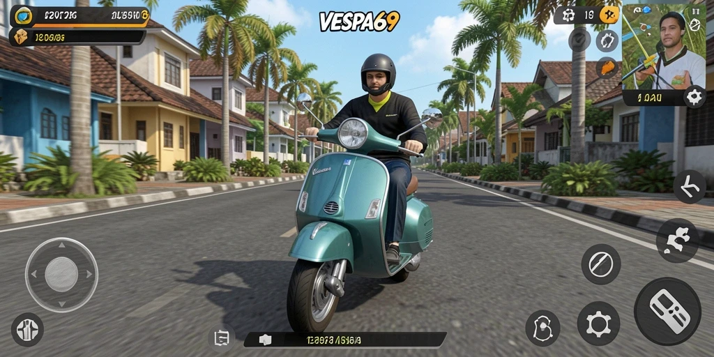 Tampilan gameplay VESPA69 yang menarik dan mendebarkan.