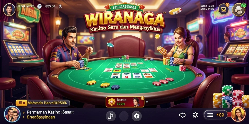Tampilan gameplay Kasino yang menegangkan dalam WIRANAGA.